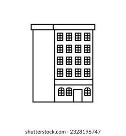 Skyscraper icon vector. Building illustration sign. high-rise building symbol. architecture logo.