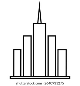 Skyscraper icon vector. Building illustration sign. high-rise building symbol. architecture logo.