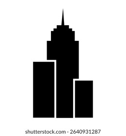 Skyscraper icon vector. Building illustration sign. high-rise building symbol. architecture logo.