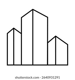 Skyscraper icon vector. Building illustration sign. high-rise building symbol. architecture logo.