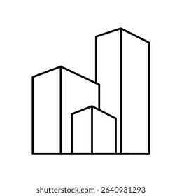 Skyscraper icon vector. Building illustration sign. high-rise building symbol. architecture logo.