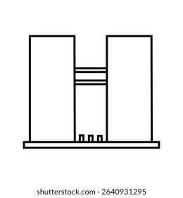 Skyscraper icon vector. Building illustration sign. high-rise building symbol. architecture logo.