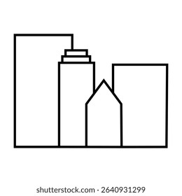 Skyscraper icon vector. Building illustration sign. high-rise building symbol. architecture logo.