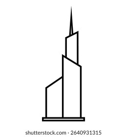 Skyscraper icon vector. Building illustration sign. high-rise building symbol. architecture logo.