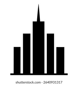 Skyscraper icon vector. Building illustration sign. high-rise building symbol. architecture logo.