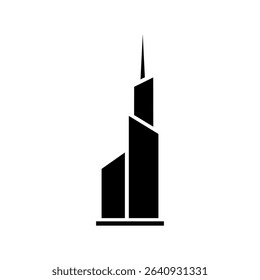 Skyscraper icon vector. Building illustration sign. high-rise building symbol. architecture logo.