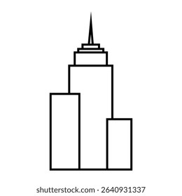Skyscraper icon vector. Building illustration sign. high-rise building symbol. architecture logo.