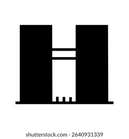 Skyscraper icon vector. Building illustration sign. high-rise building symbol. architecture logo.