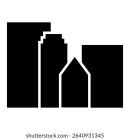Skyscraper icon vector. Building illustration sign. high-rise building symbol. architecture logo.