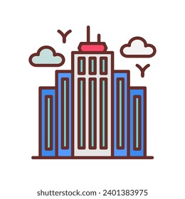 Skyscraper icon in vector. Illustration