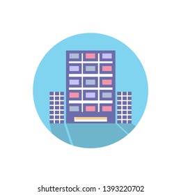 skyscraper icon- Vector illustration for architecture design. Modern city office