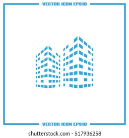 skyscraper icon vector illustration eps10. Isolated badge for website or app - stock infographics