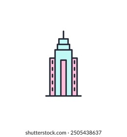 Skyscraper icon vector illustration. Skyscraper symbol isolated on white background