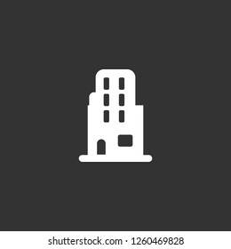 skyscraper icon vector. skyscraper sign on black background. skyscraper icon for web and app