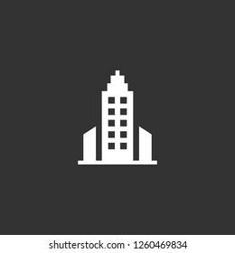 skyscraper icon vector. skyscraper sign on black background. skyscraper icon for web and app