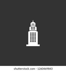 skyscraper icon vector. skyscraper sign on black background. skyscraper icon for web and app