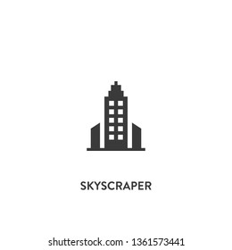 skyscraper icon vector. skyscraper sign on white background. skyscraper icon for web and app