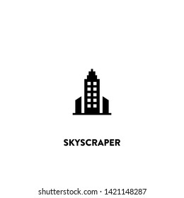 skyscraper icon vector. skyscraper sign on white background. skyscraper icon for web and app