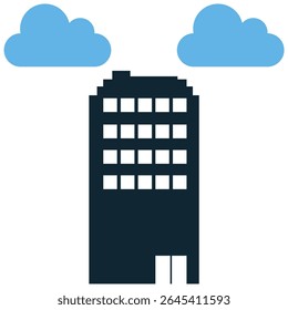Vetor de ícones do arranha-céu, simbolizando o desenvolvimento urbano, a arquitetura moderna e a vida em arranha-céus. Ideal para paisagens urbanas, imóveis, distritos empresariais, crescimento futuro e estruturas imponentes.