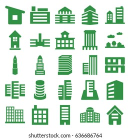 Skyscraper icons set. set of 25 skyscraper filled icons such as building, building   isolated  sign symbol, business center