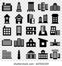 Skyscraper icons set. set of 25 skyscraper filled icons such as building, modern curved building, business center