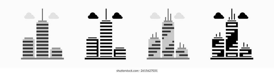 Skyscraper Icons: vector illustration of skyscraper icons with white background
