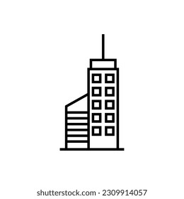 Skyscraper line icon, cooking food logo vector