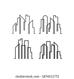 Skyscraper line icon design template vector isolated illustration