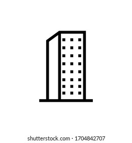 Icono de línea de rascacielos, logotipo aislado en fondo blanco