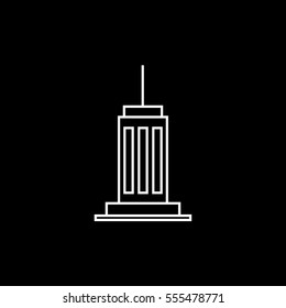 Skyscraper Line Icon On Black Background