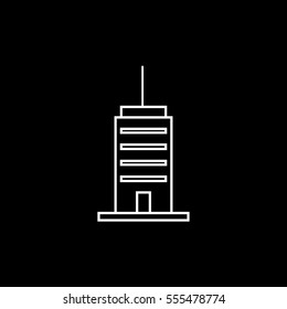Skyscraper Line Icon On Black Background