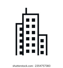Skyscraper line icon on white background. Eps 10.