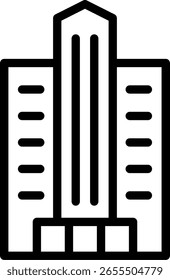 Skyscraper Line Icon Vector Design