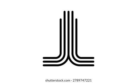 Skyscraper logo, black isolated vector silhouette