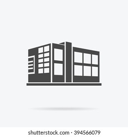 Skyscraper logo building icon. Black building and isolated skyscraper, tower and office city architecture, house business building logo, apartment office vector illustration