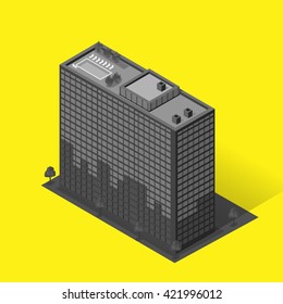 Skyscraper logo building icon. Building and isolated skyscraper, tower and office city architecture, house business building logo, apartment office vector illustration