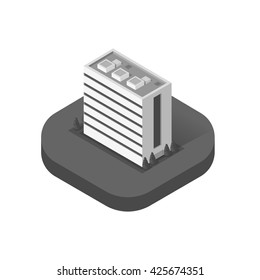 Skyscraper logo building icon. Building and isolated skyscraper, tower and office city architecture, house business building logo, apartment office vector illustration