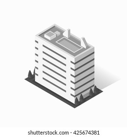 Ícone de construção do logotipo do arranha-céu. Edifício e arranha-céu isolado, torre e arquitetura da cidade do escritório, logotipo do edifício do negócio da casa, ilustração do vetor do escritório do apartamento
