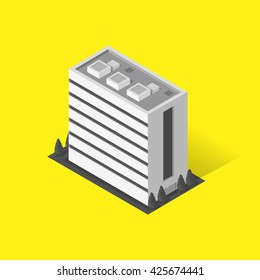 Skyscraper logo building icon. Building and isolated skyscraper, tower and office city architecture, house business building logo, apartment office vector illustration