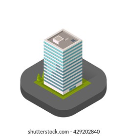Skyscraper logo building icon. Building and isolated skyscraper, tower and office city architecture, house business building logo, apartment office vector illustration