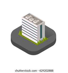 Skyscraper logo building icon. Building and isolated skyscraper, tower and office city architecture, house business building logo, apartment office vector illustration