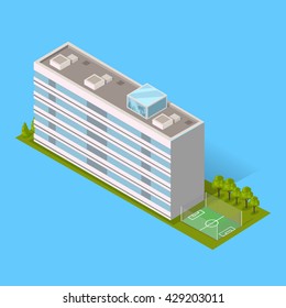 Skyscraper logo building icon. Building and isolated skyscraper, tower and office city architecture, house business building logo, apartment office vector illustration