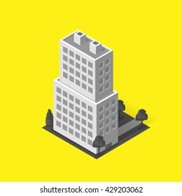 Skyscraper logo building icon. Building and isolated skyscraper, tower and office city architecture, house business building logo, apartment office vector illustration