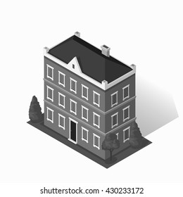 Skyscraper logo building icon. Building and isolated skyscraper, tower and office city architecture, house business building logo, apartment office vector illustration