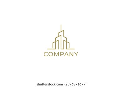 Skyscraper Logo Concept Modern and Elegant Real Estate Company Futuristic Brand