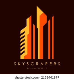 Skyscraper Logo Design Concept Vector. Building Logo Design template