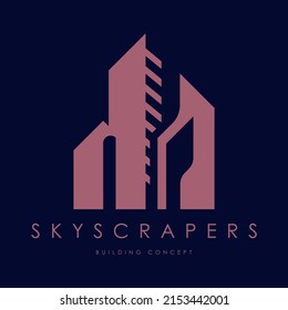 Skyscraper Logo Design Concept Vector. Building Logo Design template
