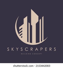 Skyscraper Logo Design Concept Vector. Building Logo Design template