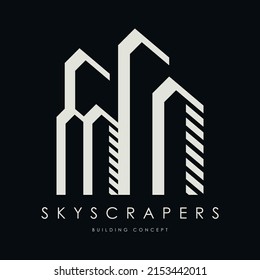 Skyscraper Logo Design Concept Vector. Building Logo Design template