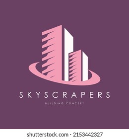 Skyscraper Logo Design Concept Vector. Building Logo Design template